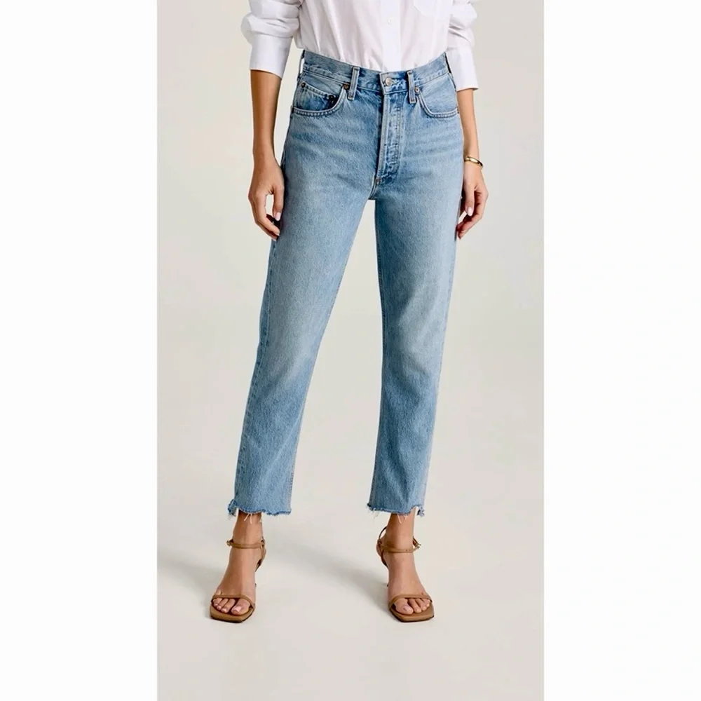AGOLDE Riley High Rise Straight Crop Jeans - Picture 2 of 7
